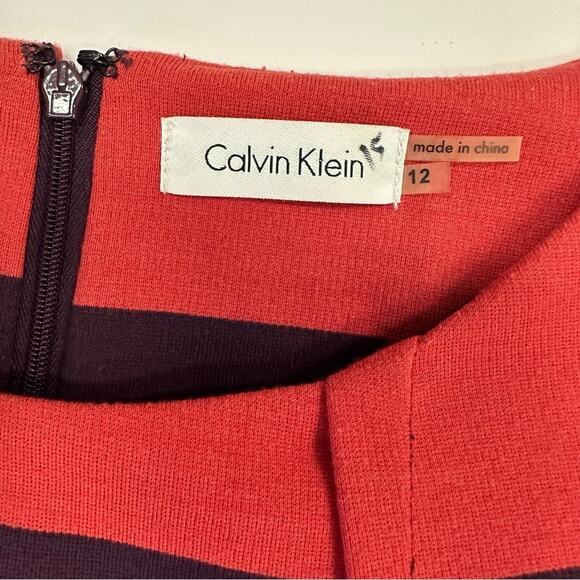 Calvin Klein Multicolored Striped Midi Dress - Size 12 - Picture 9 of 11